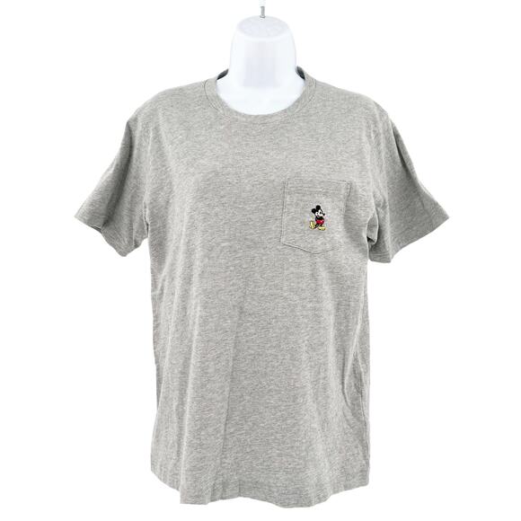 UNIQLO Mickey Mouse Tee Embroidered Gray Small - Picture 1 of 7